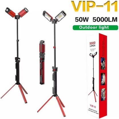 TOBY Portable Camping LED Light VIP-11 | 5000 Lumens Folding Rechargeable Emergency Lamp with Remote Control & 3.5m Adjustable Height - Damoo