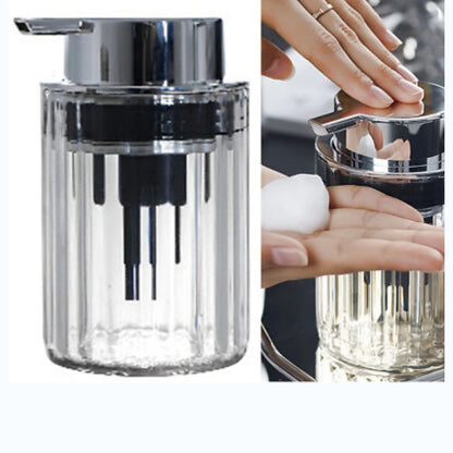 SHENGYA Foaming Soap Dispenser 280ml, Transparent Refillable Plastic Pump Bottle for Bathroom & Kitchen Countertop - Damoo