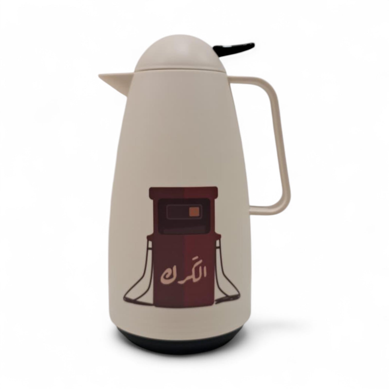 Beige Thermos 1L – Elegant Arabic Calligraphy Design | Insulated Flask for Hot & Cold Beverages | Modern Minimalist Style - Damoo