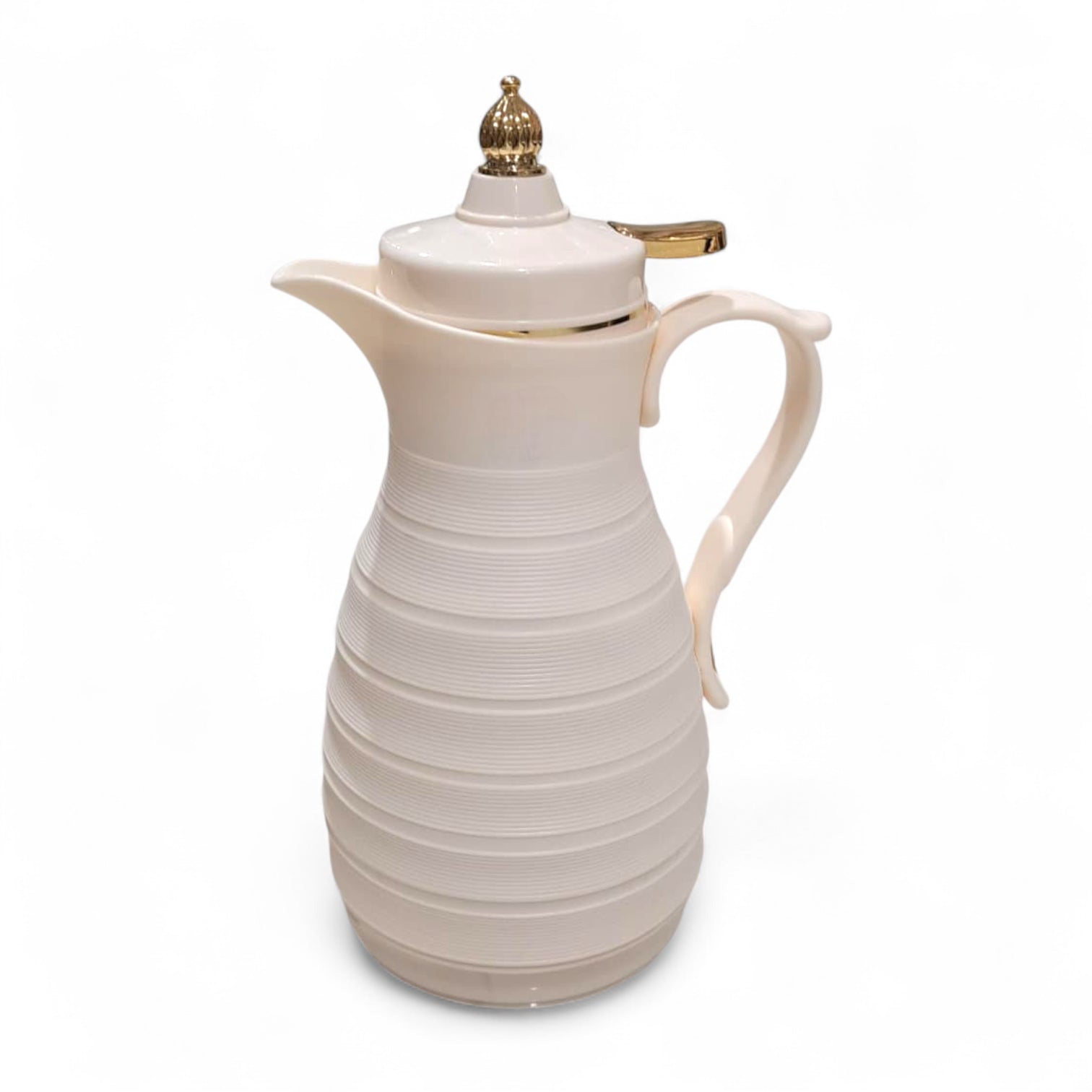 GERMAX Original Luxury Vacuum Flask 1L – Arabic Coffee & Tea Thermos | Elegant Gold Lid & Handle | 12H Hot / 24H Cold | Premium Glass Liner | Made in China - Damoo