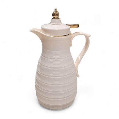 GERMAX Original Luxury Vacuum Flask 1L – Arabic Coffee & Tea Thermos | Elegant Gold Lid & Handle | 12H Hot / 24H Cold | Premium Glass Liner | Made in China - Damoo