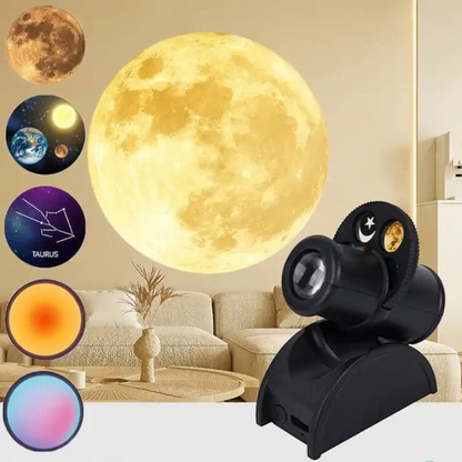 Projection Lamp with Interchangeable Film Slides – 4K Ultra HD Crystal Clear Display, USB Rechargeable Night Light Projector for Home, Kids Room, and Party Decoration - Damoo