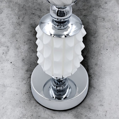 Modern Silver & White Bakhoor Burner – Ornate Decorative Arabic Incense Holder for Home, Office & Majlis – Metal & Textured Design (H26 × L10 × W10 CM) - Damoo