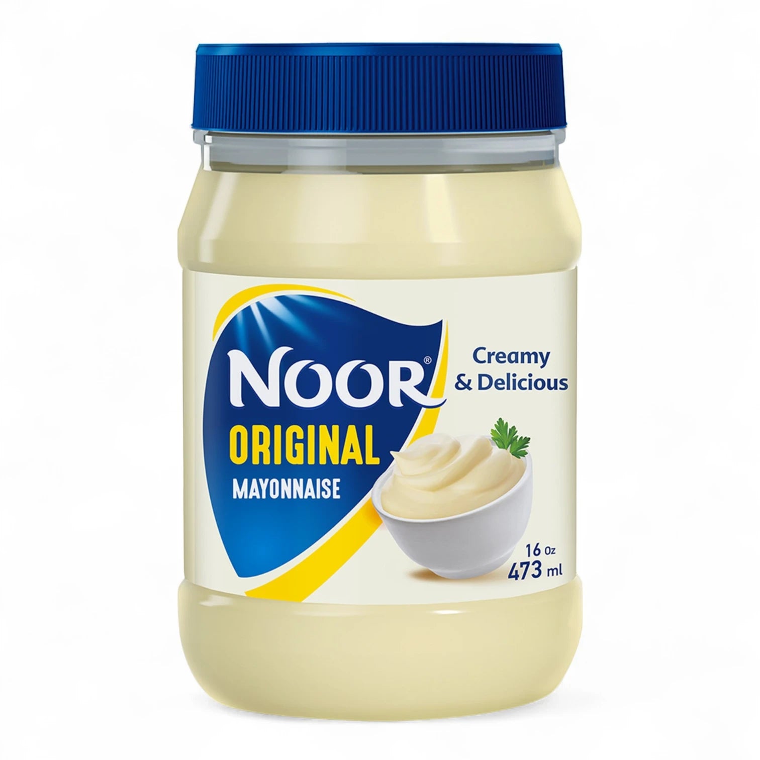 Noor Original Thick & Creamy Mayonnaise Jar – 473ML | Smooth, Rich & Flavorful Spread Perfect for Sandwiches, Burgers, Wraps & Dips - Damoo