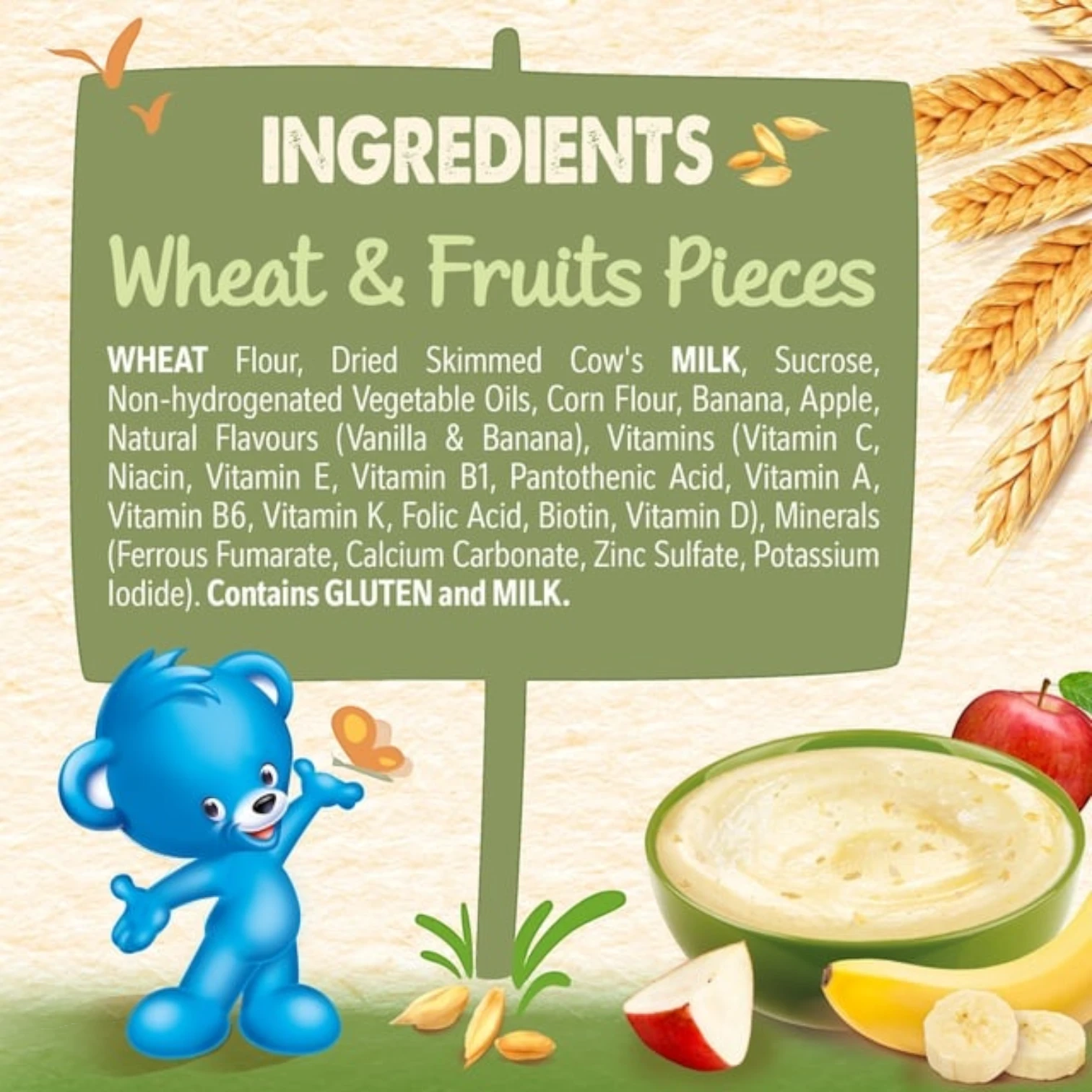 Nestlé Cerelac Wheat & Fruit Pieces Infant Cereal – 400g | With Iron+ & Milk Powder | From 8 Months | Supports Immunity & Brain Development - Damoo