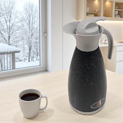 HTH Stainless Steel Vacuum Flask 2.0L (Model ECU-1) – Double Wall Insulated Thermos for Hot & Cold Beverages | Premium Press-Pour Design - Damoo