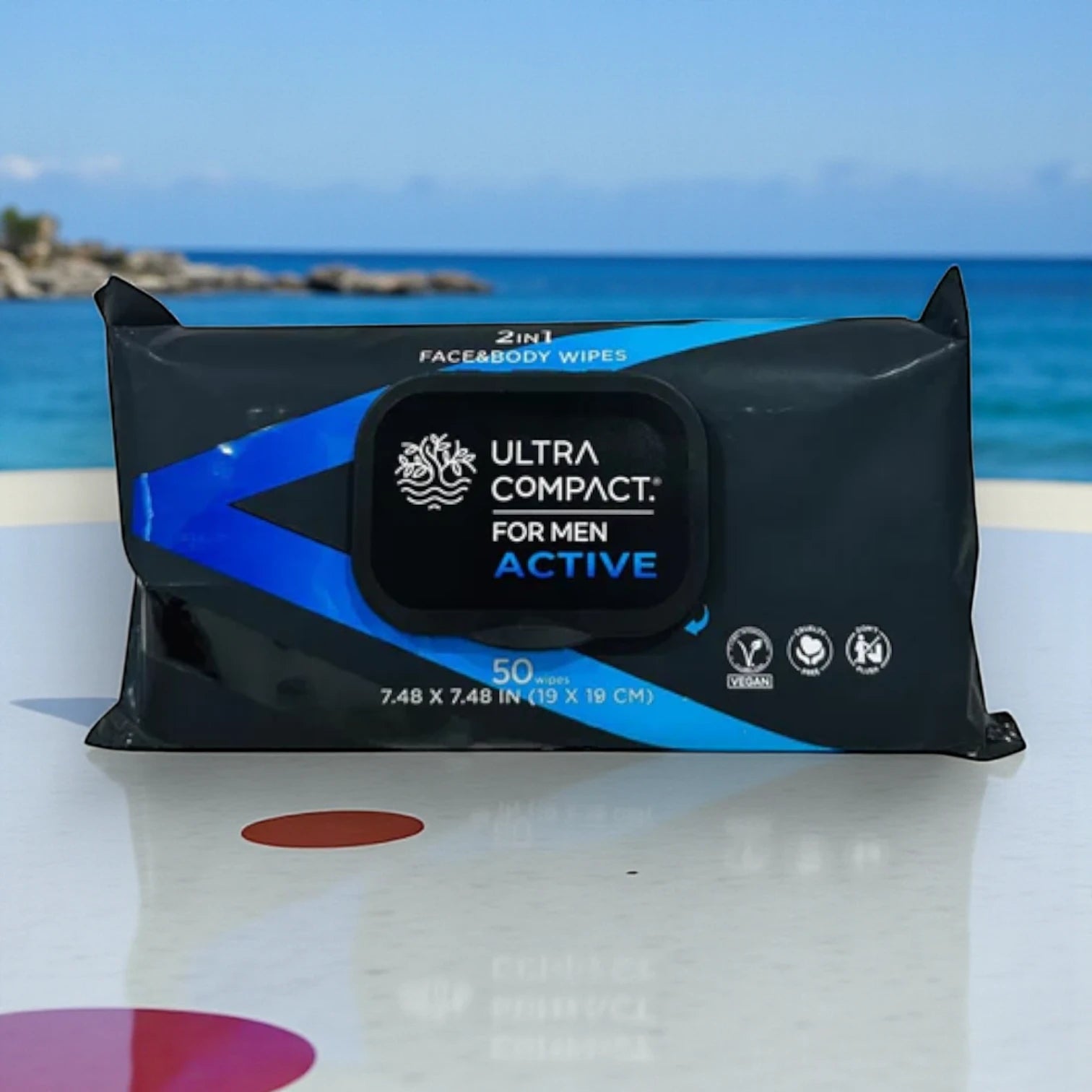 Ultra Compact 2-in-1 Face & Body Wipes for Men – 40 PCS | Extra Thick, Alcohol-Free, Aloe Vera & Vitamin E, On-the-Go Cleansing - Damoo