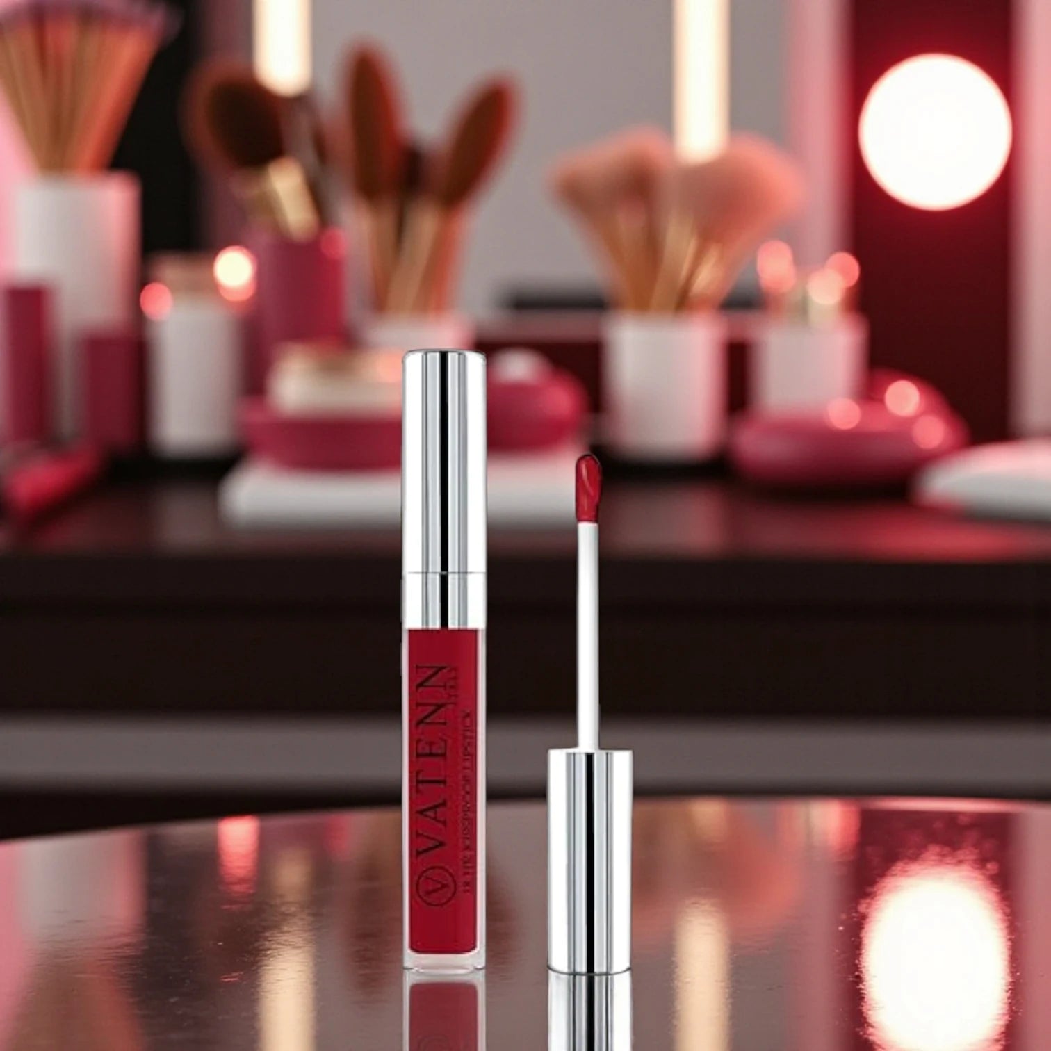 Vatenn Italy 18Hr Kissproof Lipstick – Shade 09 Light Red. Ultra matte, transfer-proof, water-resistant lipstick with bold pigment. Vegan & dermatologically tested. - Damoo