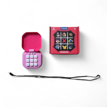 Game X and 0 Sea Chess Digital Console | Mystery Box with Children’s Characters | Handheld Electronic Game in Green, Orange, Pink & Red available color is red| Requires 3 AAA Batteries - Damoo