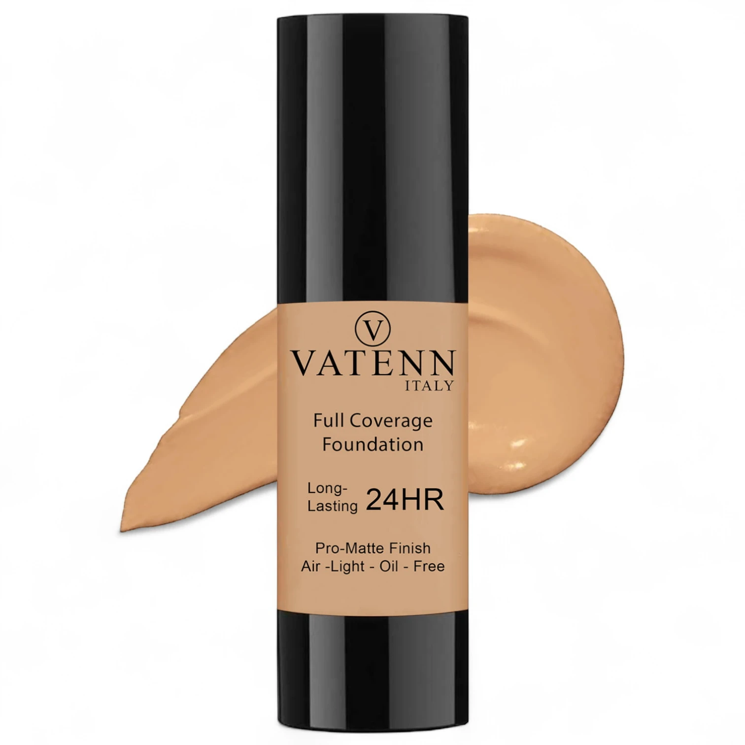 Vatenn Italy Full Coverage Foundation – Shade #155 Tan. Long-lasting, lightweight foundation with smooth, flawless finish. Available in matte, dewy & natural finishes. - Damoo