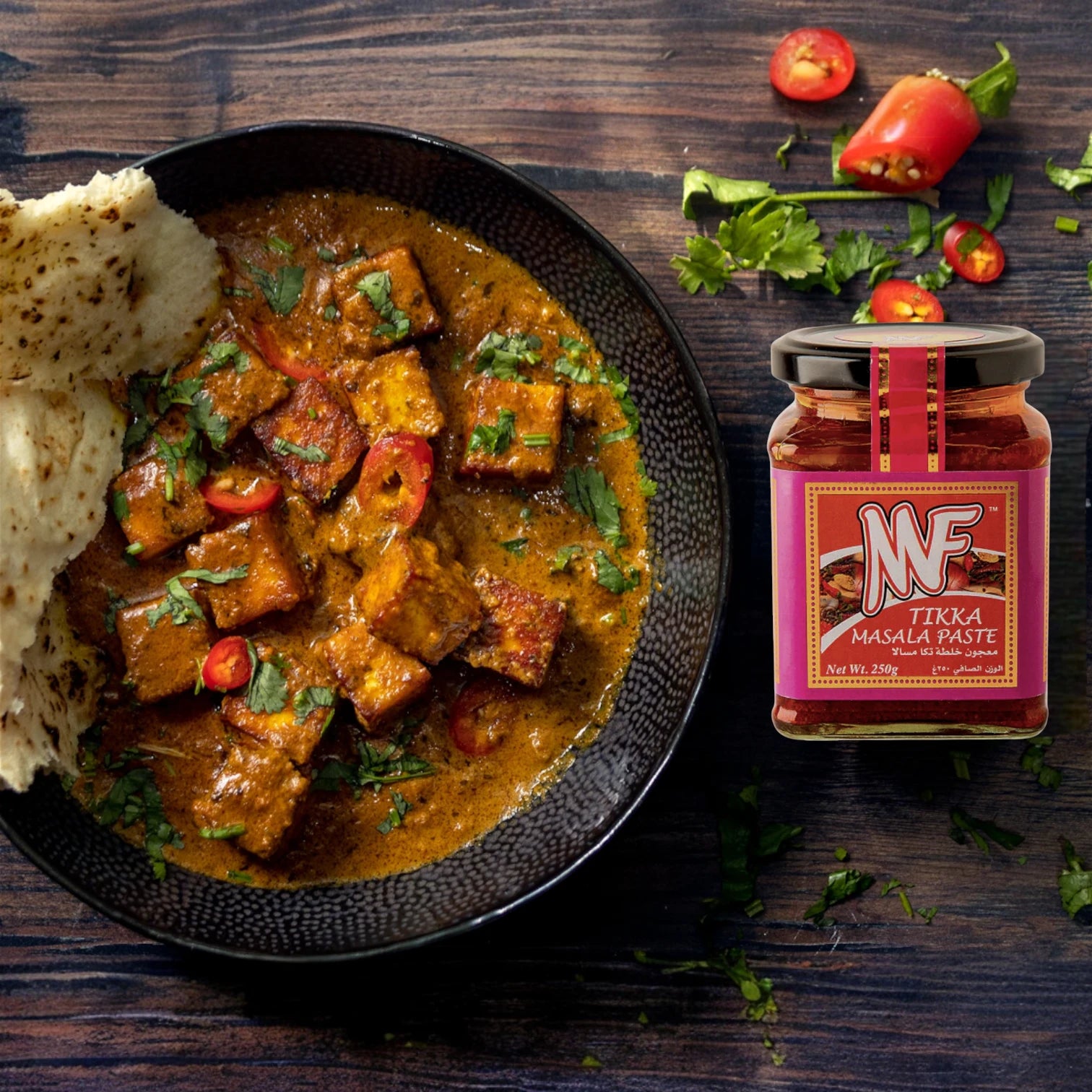 MF Tikka Masala Paste – 250g | Authentic Indian Cooking Paste for Rich, Creamy Curry Flavor | Halal, Vegetarian, No MSG - Damoo