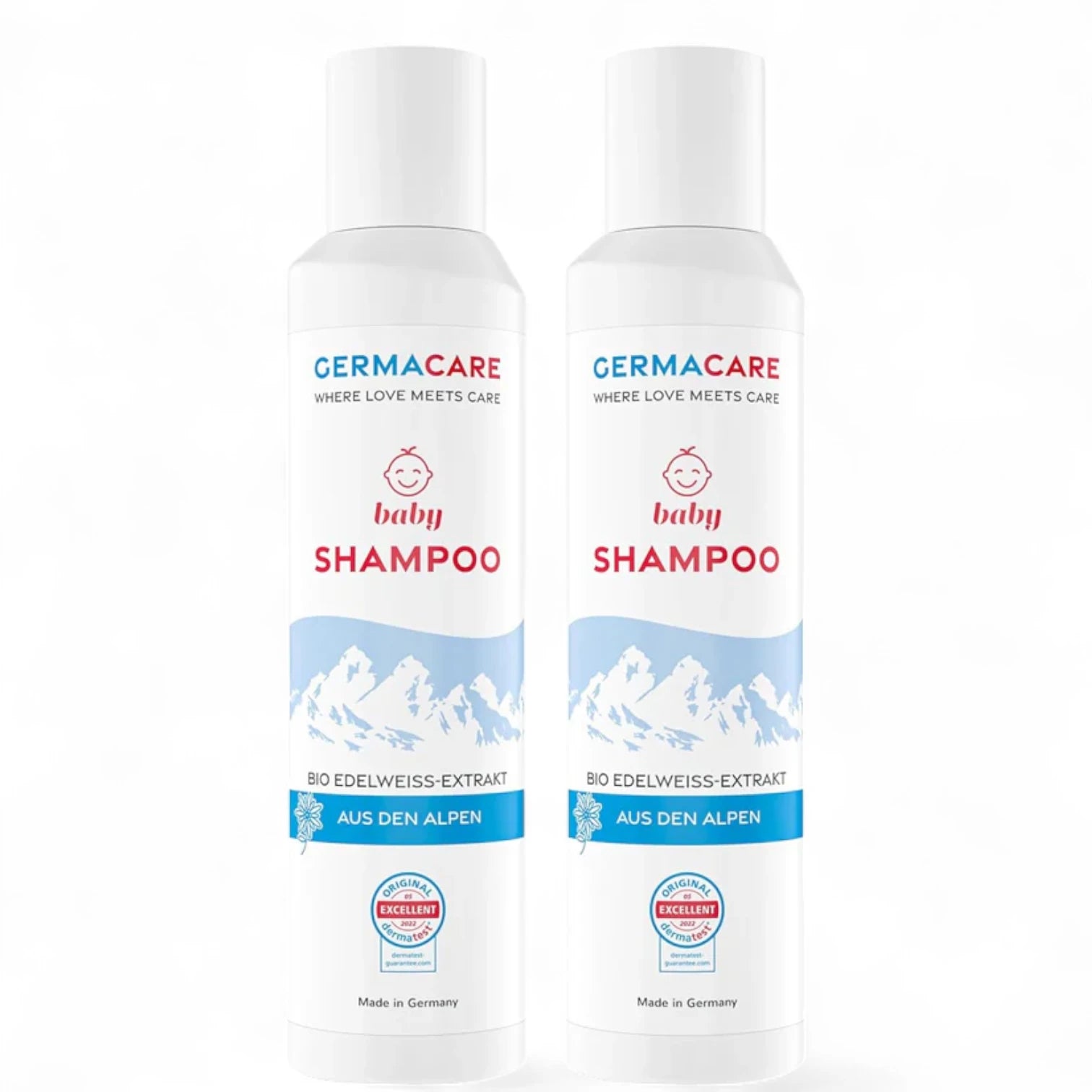 Germacare Baby Shampoo – 2 x 200ml  | Sulfate-Free, Vegan & Hypoallergenic | Gentle Cleanser for Sensitive Baby Scalp with pH 5.5 & Childproof Cap - Damoo