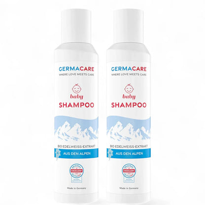 Germacare Baby Shampoo – 2 x 200ml  | Sulfate-Free, Vegan & Hypoallergenic | Gentle Cleanser for Sensitive Baby Scalp with pH 5.5 & Childproof Cap - Damoo