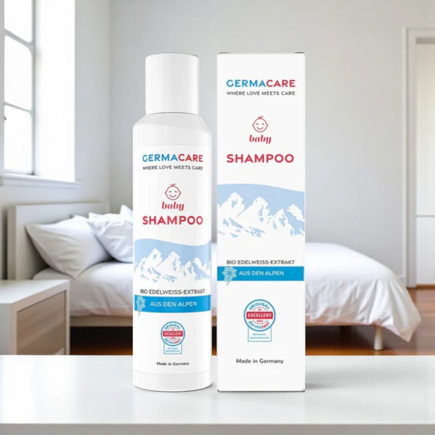 Germacare Baby Shampoo – 2 x 200ml  | Sulfate-Free, Vegan & Hypoallergenic | Gentle Cleanser for Sensitive Baby Scalp with pH 5.5 & Childproof Cap - Damoo