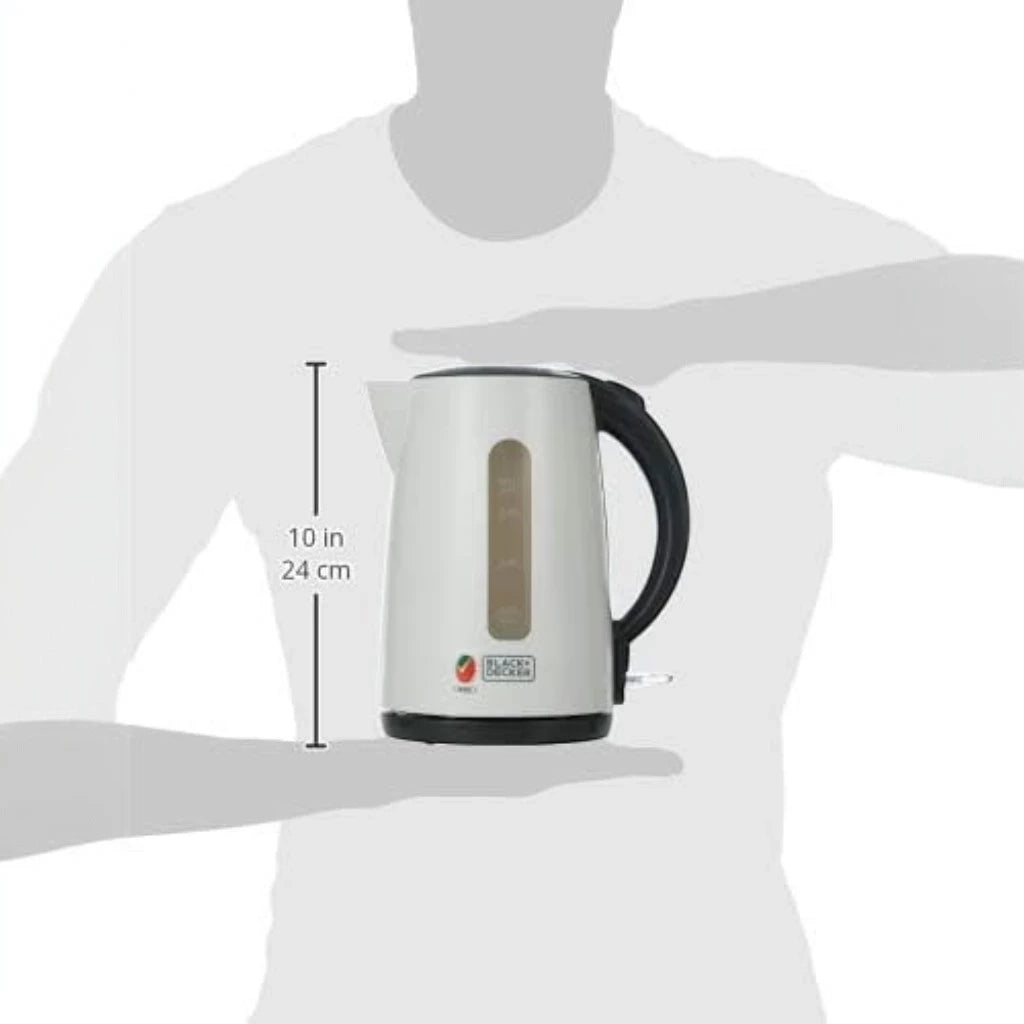 BLACK+DECKER Cordless Electric Kettle – 2200W Quick Boil 1.7L Lightweight Water Kettle with Auto Shut-Off, Boil-Dry Protection, 360° Swivel Base & Concealed Heating Element – White Plastic Design - JC70-B5 - Damoo