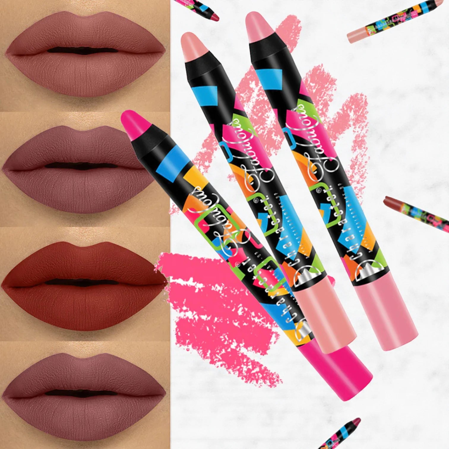 Character Fabulous Lip Crayon – Shade YL021. 16H long-lasting matte lip crayon with intense pigment, waterproof & smudge-proof formula. Lightweight, smooth & travel-friendly. - Damoo