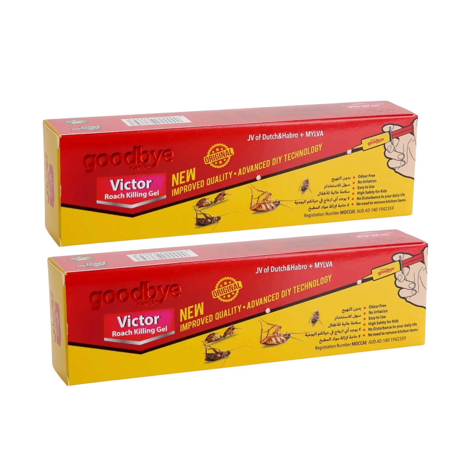 Dutch & Habro Goodbye Victor Roach Killing Gel for Cockroach Control with Advanced DIY Technology – Buy 1 Get 1 Free | Odor-Free, Eco-Friendly & Safe for Kids - Damoo