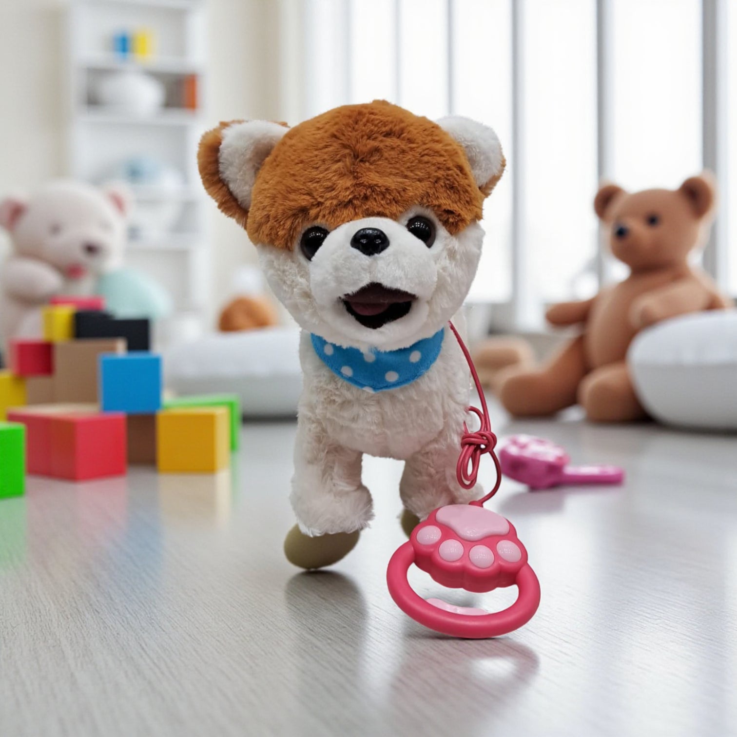 Interactive Walking Singing Puppy Toy with Leash | Battery Operated Wagging Tail Dog Toy for Kids | Realistic Sound & Movement Electronic Pet - Damoo