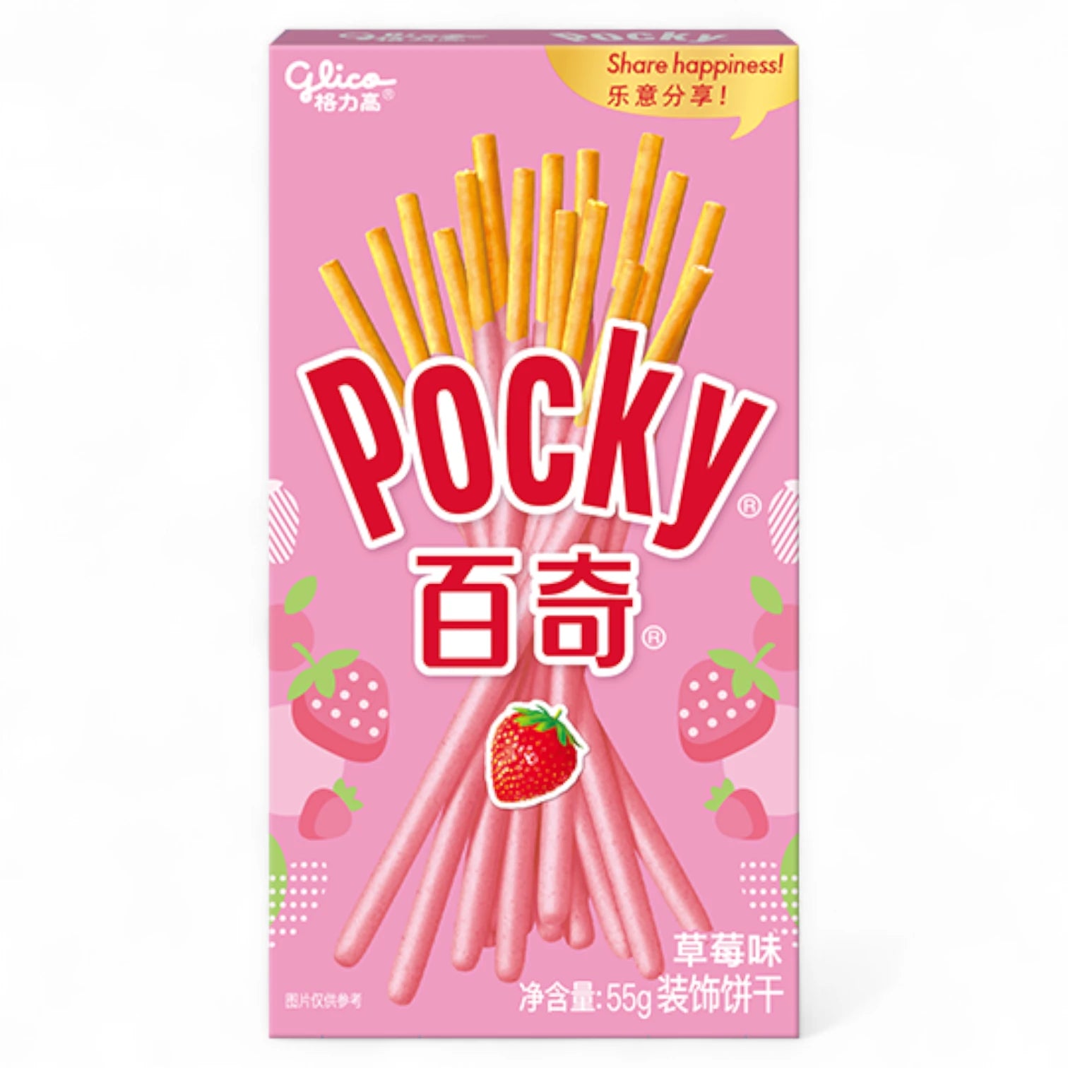 Glico Pocky Strawberry Cream Covered Biscuit Sticks – 55g | Sweet Japanese Snack with Crunchy Biscuit & Creamy Strawberry Coating – Single Pack - Damoo