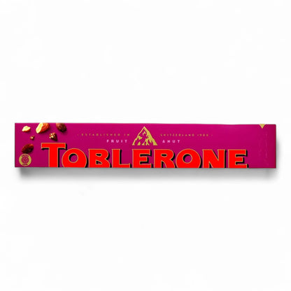 Toblerone Fruit & Nut Swiss Milk Chocolate Bar with Raisins & Almonds – Iconic Triangular Chocolate Treat,  – Perfect for Gifting & Snacking - Damoo