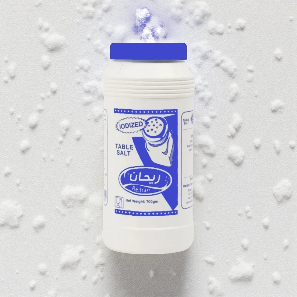 Reihan Table Salt 700g Pack of 2 – Premium Iodized Fine Salt for Cooking, Baking & Seasoning - Damoo