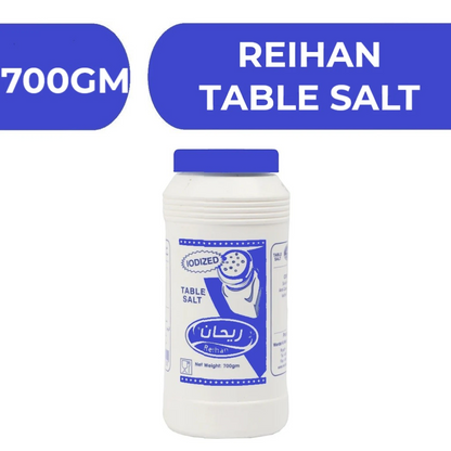 Reihan Table Salt 700g Pack of 2 – Premium Iodized Fine Salt for Cooking, Baking & Seasoning - Damoo