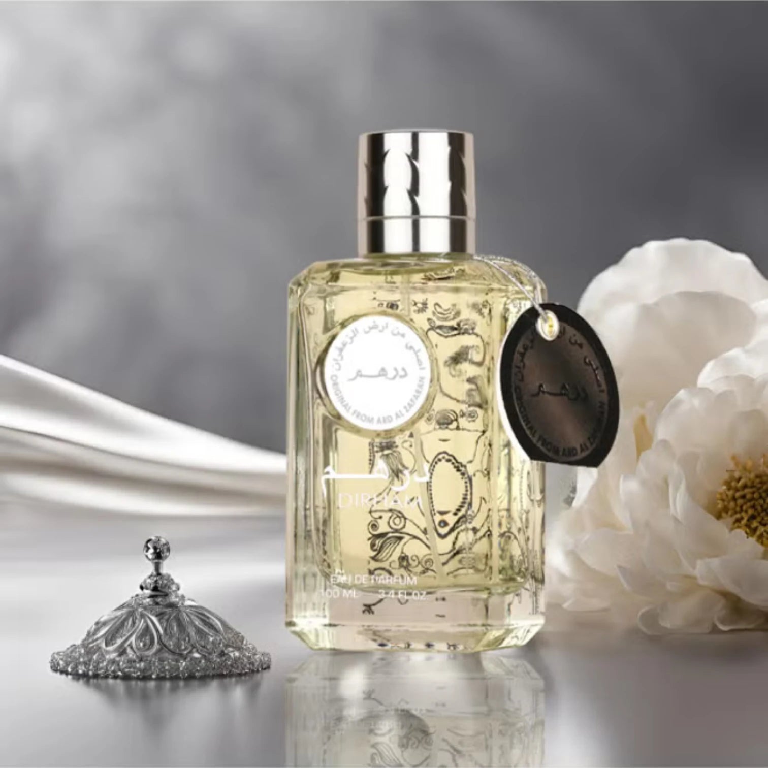 Dirham Silver Eau De Parfum 100ml  | Unisex Arabian Perfume with Citrus, Floral & Musk Notes | Long-Lasting Luxury Fragrance from UAE - Damoo