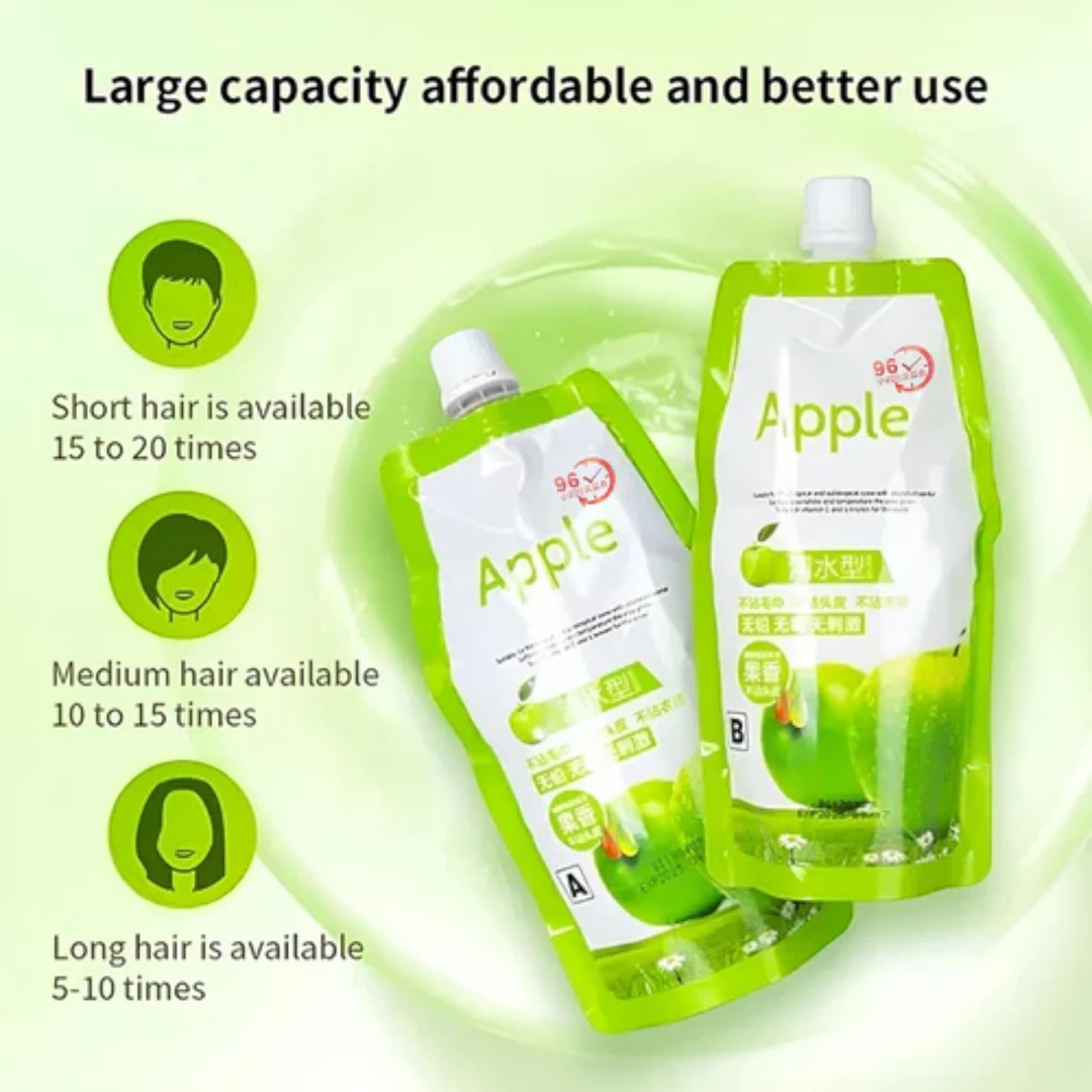 BLOOMING TIME Apple Ammonia-Free Black Hair Cream – 500ml | Natural Herbal Formula for Men & Women | No-Toxic, No-Stimulation, Long-Lasting Black Hair Color - Damoo