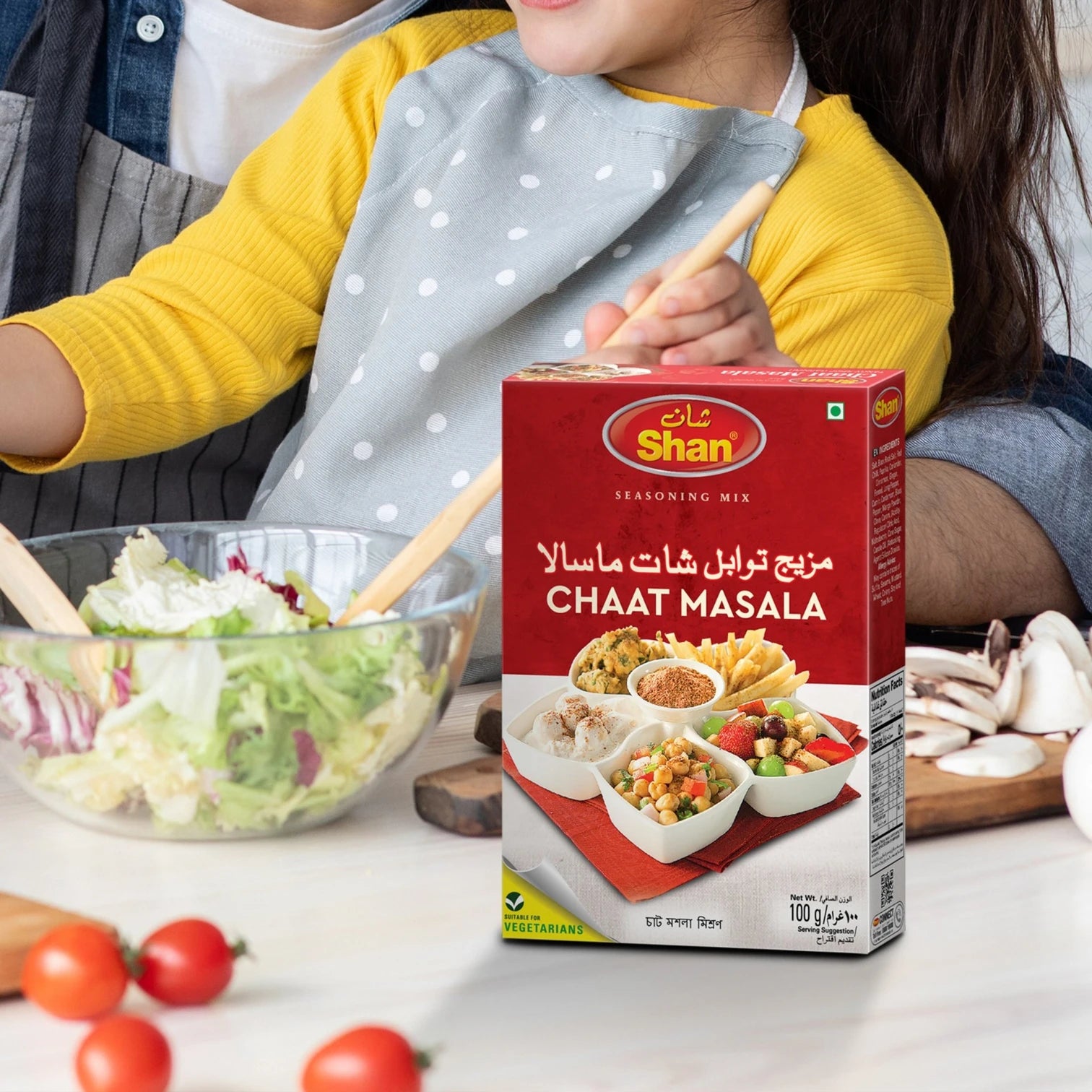 Shan Chaat Masala – Tangy & Spicy Indian Snack Seasoning Mix – 100g – Authentic Zesty Blend for Chaat, Dahi Bhalla & Fruit Salad - Damoo