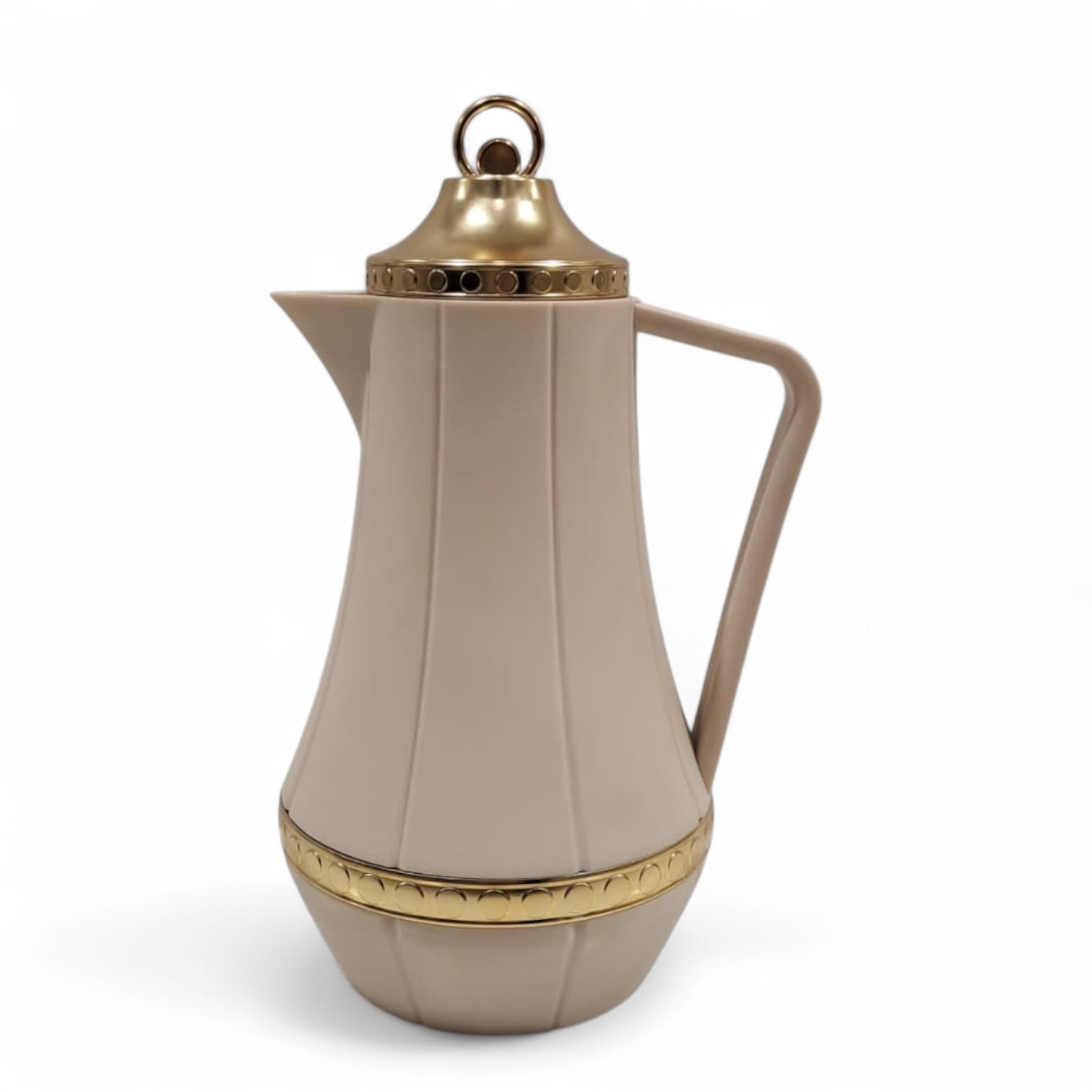 GERMAX Arabic Vacuum Flask 0.6L – Golden Lid | Premium PP Plastic Thermo Coffee & Tea Pot | Keeps Drinks Hot for 12 Hours & Cold for 24 Hours - Damoo