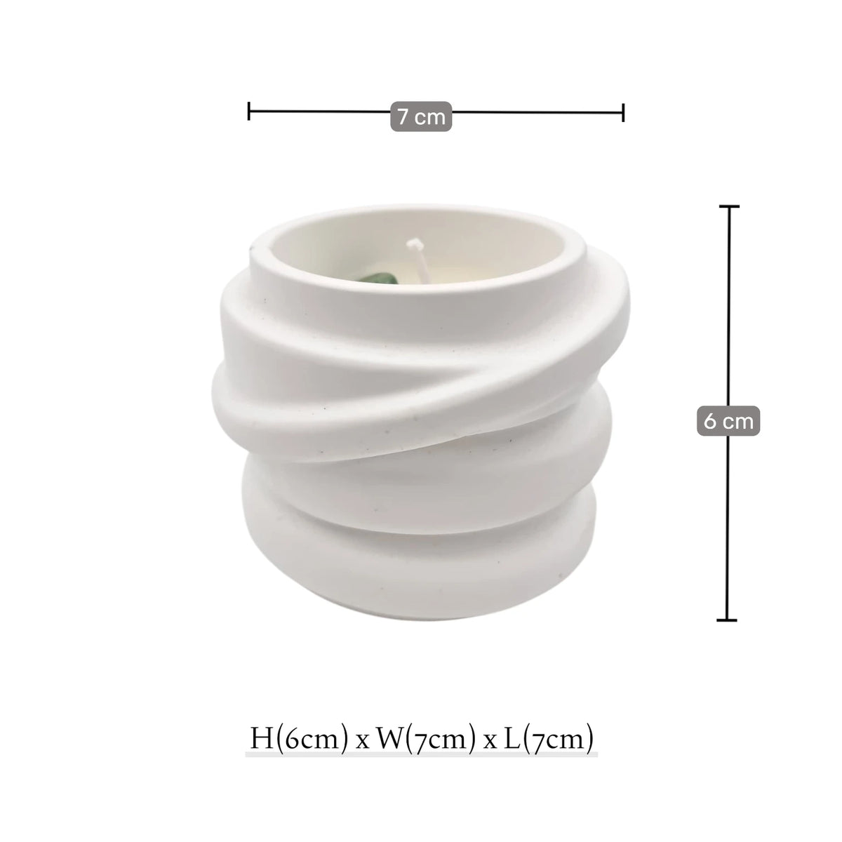 Luxury Scented Candle in Textured Ceramic Jar, Hand Poured Long Lasting Aromatherapy Candle for Home Décor & Relaxation - Multi Design (6H x 7L x 7W CM) - Damoo
