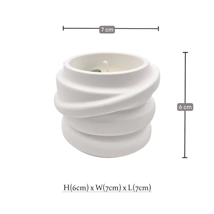 Luxury Scented Candle in Textured Ceramic Jar, Hand Poured Long Lasting Aromatherapy Candle for Home Décor & Relaxation - Multi Design (6H x 7L x 7W CM) - Damoo