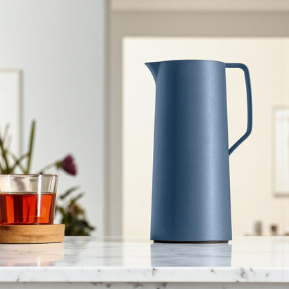 Emsa Motiva Vacuum Jug 1L –  Northern Blue | Nordic Design Insulated Flask with Quick-Press Closure – Keeps Drinks Hot for 12 Hours & Cold for 24 Hours | Made in Germany - Damoo