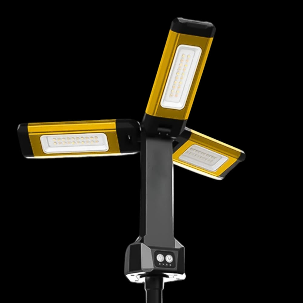 Toby’s VIP12 Max Camping Light – 5000mAh Rechargeable LED Outdoor Light with Tripod Stand | Multi-Mode Yellow & White Brightness up to 10000LM | Perfect for Camping, BBQ, Picnic & Desert Adventures - Damoo