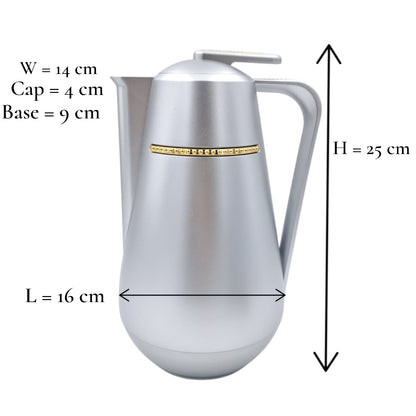 Parati Premium Double-Wall Insulated Tea & Coffee Flask – Rose Gold Vacuum Thermos Jug with Golden Handle Trim | Long-Lasting Heat Preservation | Leak-Proof Lid – 1L
