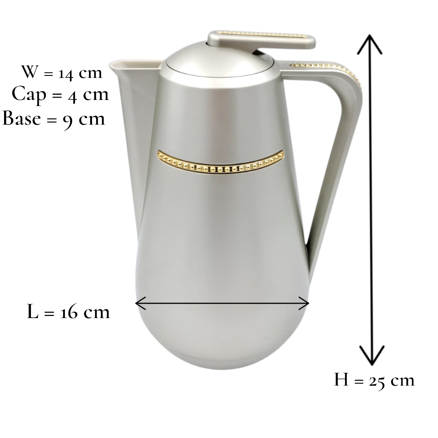 Parati Premium Double-Wall Insulated Tea & Coffee Flask – Rose Gold Vacuum Thermos Jug with Golden Handle Trim | Long-Lasting Heat Preservation | Leak-Proof Lid – 1L