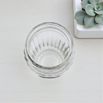 Lord & Lady Glass Jar 500ml with Stainless Steel Lid | Elegant Cut Design Storage Jar for Kitchen, Pantry & Coffee Station | Transparent Food Container for Spices, Grains & Snacks