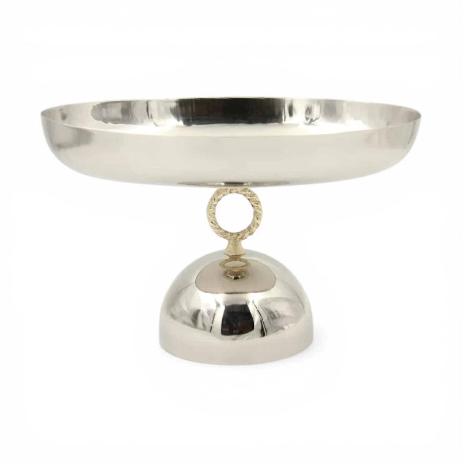 Damoo Oval Metal Serving Tray with Pedestal Base – Elegant Aluminum & Steel Display Stand for Desserts, Fruits & Table Serving (19H x 29.5L x 21W CM) - Damoo