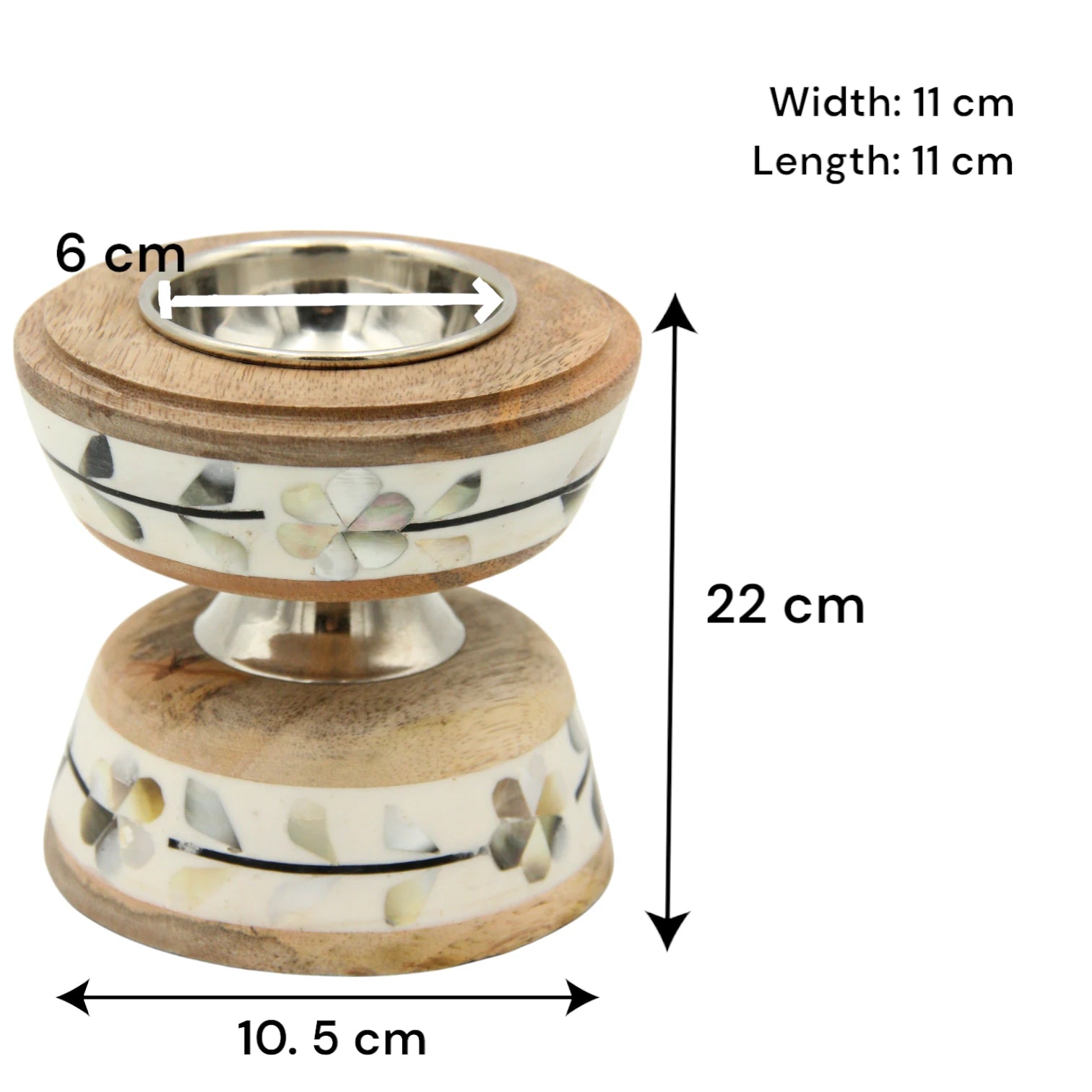 3-Piece Oud & Bakhoor Incense Set – Wooden Acrylic Tray with Floral Handles + Decorative Madkhan + Matching Storage Box - Damoo