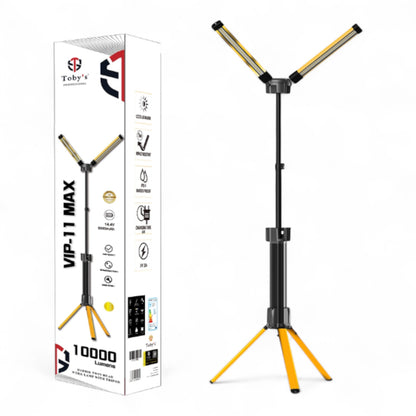 Toby’s VIP 11 Max Camping Light | 10000 Lumens Ultra-Bright LED with 5000mAh Rechargeable Battery & Adjustable Tripod | Outdoor Party, BBQ & Desert Lighting - Damoo