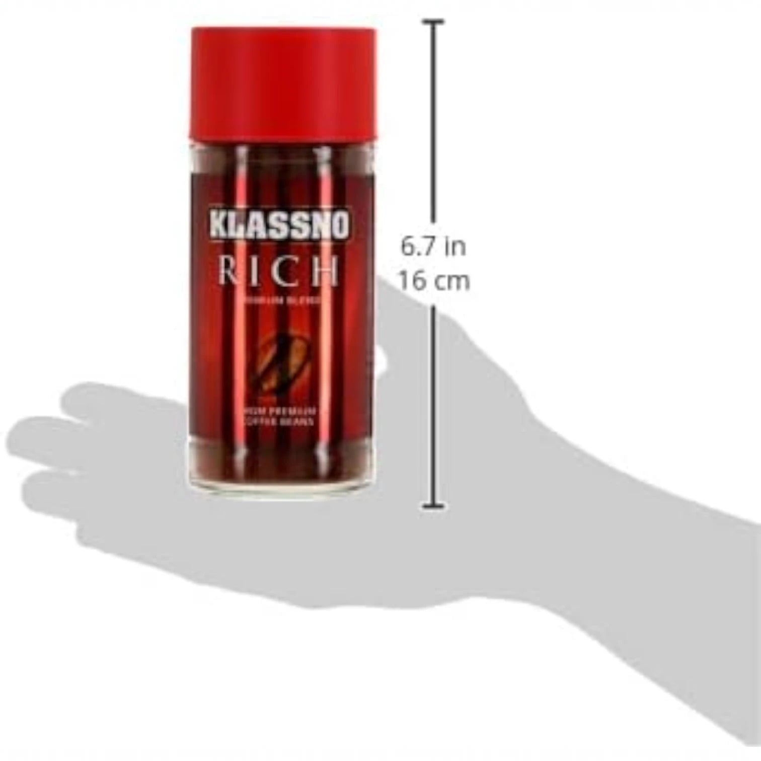 Klassno Rich Arabica Instant Coffee 100g – Premium Light Roast | Decaffeinated | Aromatic Blend from Selected Beans | Smooth & Flavorful - Damoo
