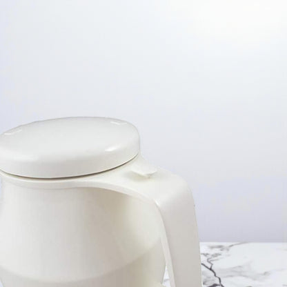 Helios Insulated Vacuum Jug 1.0L – White | Premium Plastic Thermos Flask with Q100 Glass Insert | German-Made Double-Wall Design for Excellent Heat Retention - Damoo