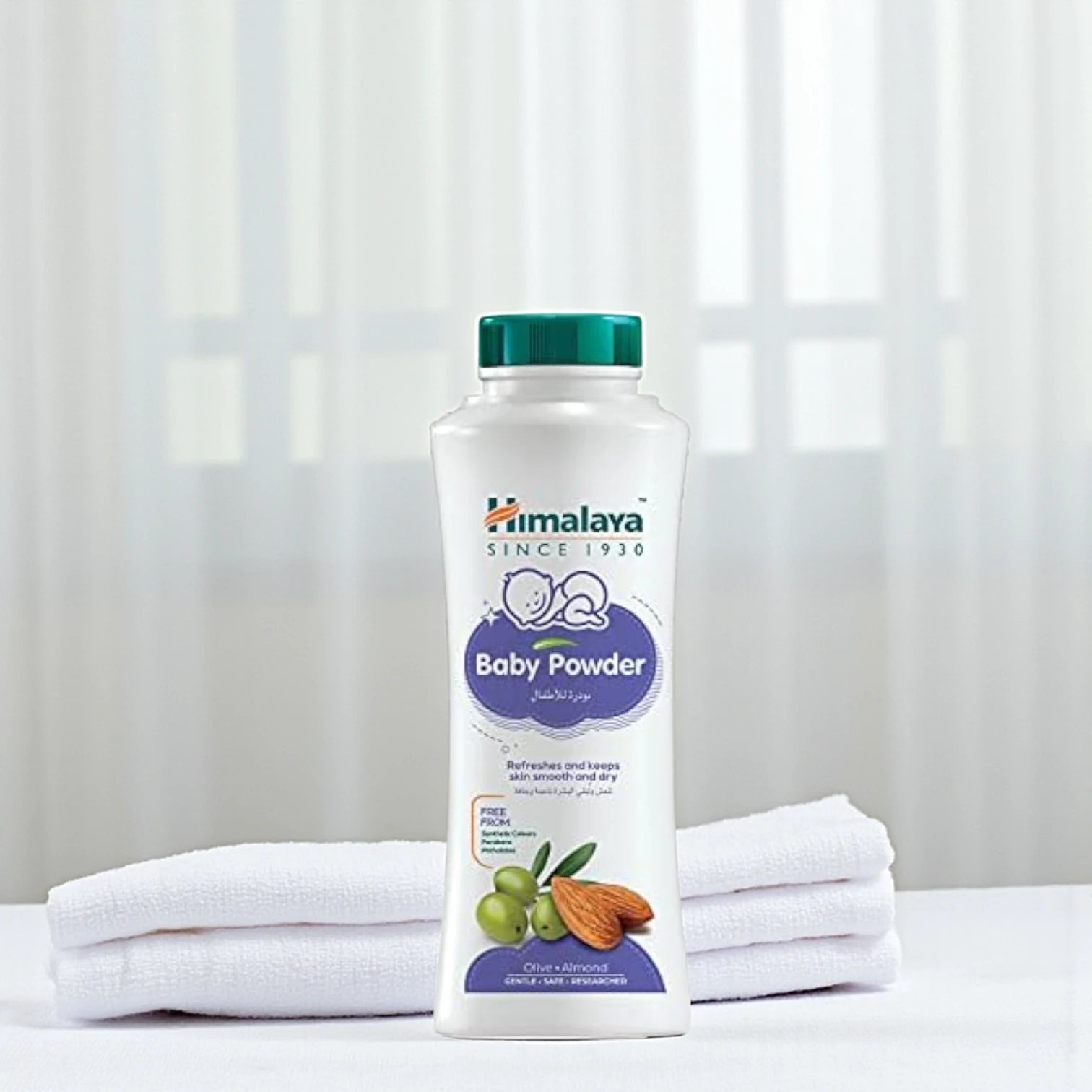 Himalaya Baby Powder 425g – Natural, Talc-Free Baby Powder with Olive & Almond | Soothes Sensitive Skin & Prevents Rash - Damoo