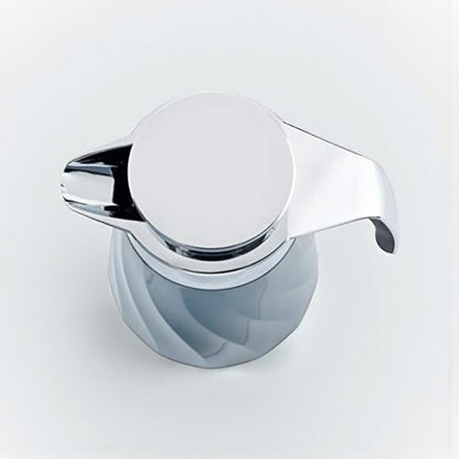 Emsa Cone Thermal Jug Swirl 1 L – Metallic Blue / Silver | Premium German-Made Vacuum Flask with Glass Liner for Hot & Cold Drinks - Damoo