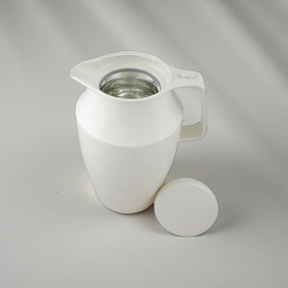 Helios Insulated Vacuum Jug 2.0L – White | Premium Plastic Thermos Flask with Q100 Glass Insert | German-Made Double-Wall Design for Excellent Heat Retention - Damoo