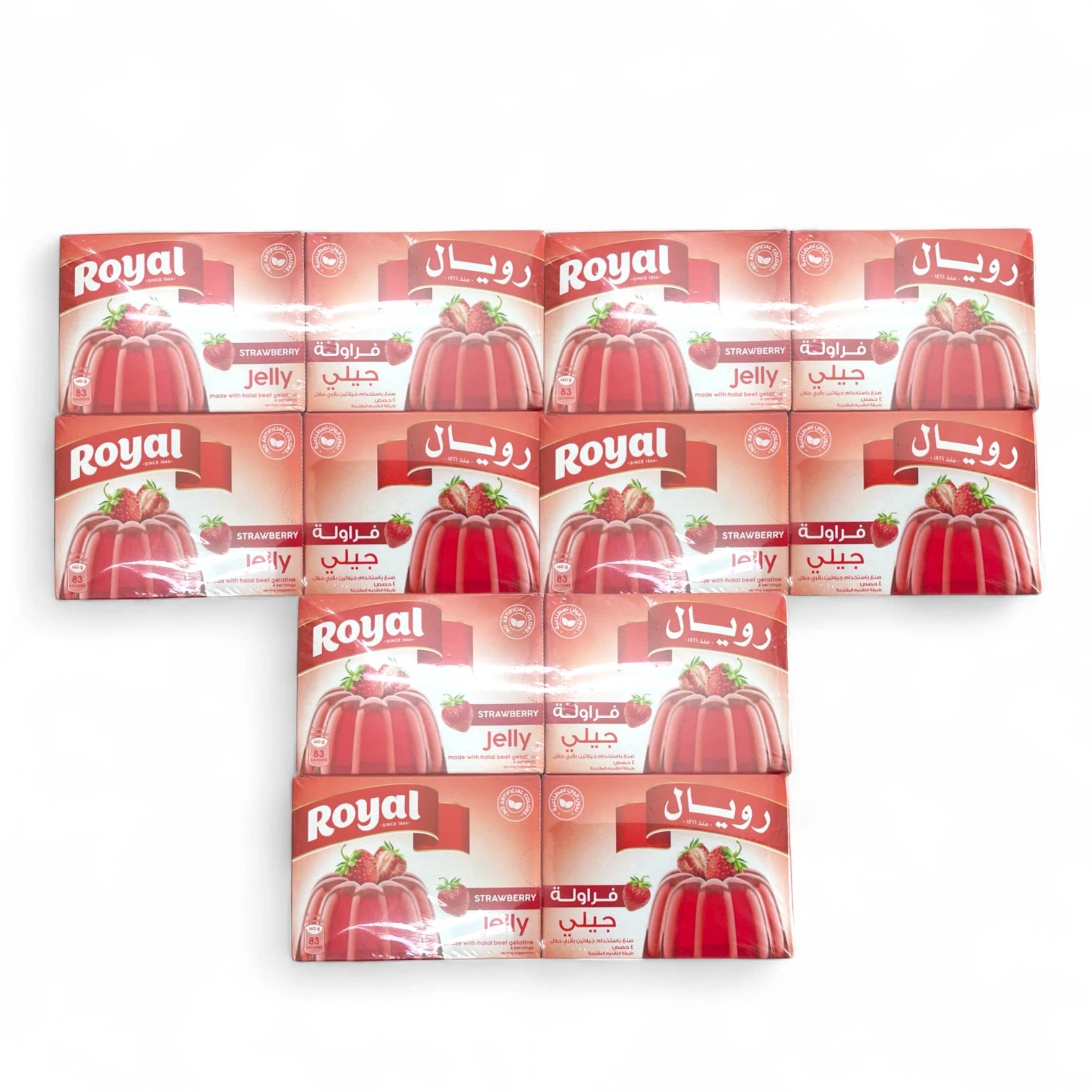 Royal Strawberry Flavour Jelly 12 x 85g | Fruity, Low-Fat Dessert Treat | Ideal for Parties, Snacks & Recipes - Damoo