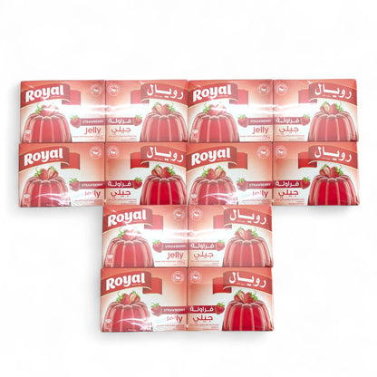 Royal Strawberry Flavour Jelly 12 x 85g | Fruity, Low-Fat Dessert Treat | Ideal for Parties, Snacks & Recipes - Damoo