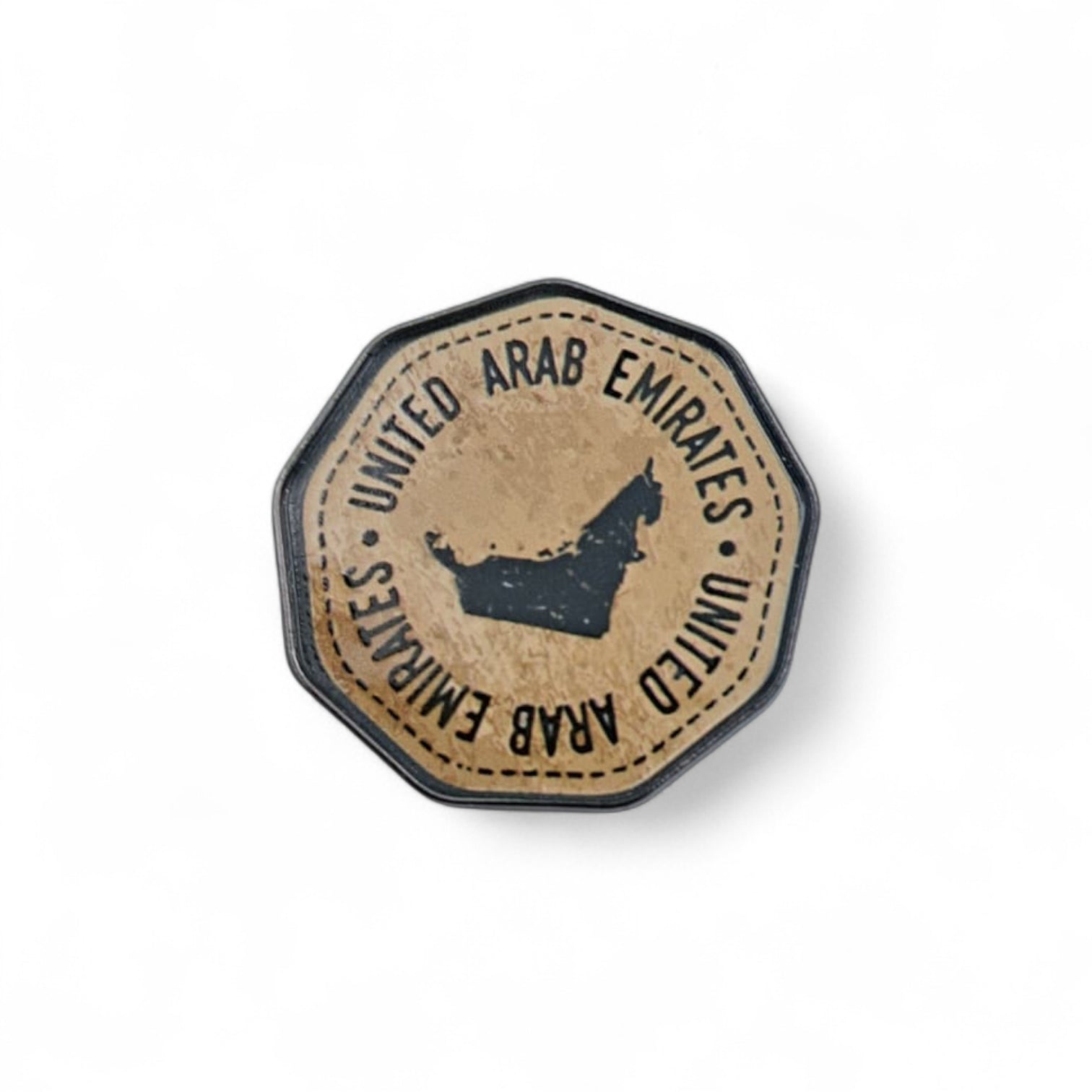 UAE Map Magnetic Pin Badge – Vintage Brown Enamel Lapel Pin | 2.5cm Commemorative UAE National Day Souvenir - Damoo
