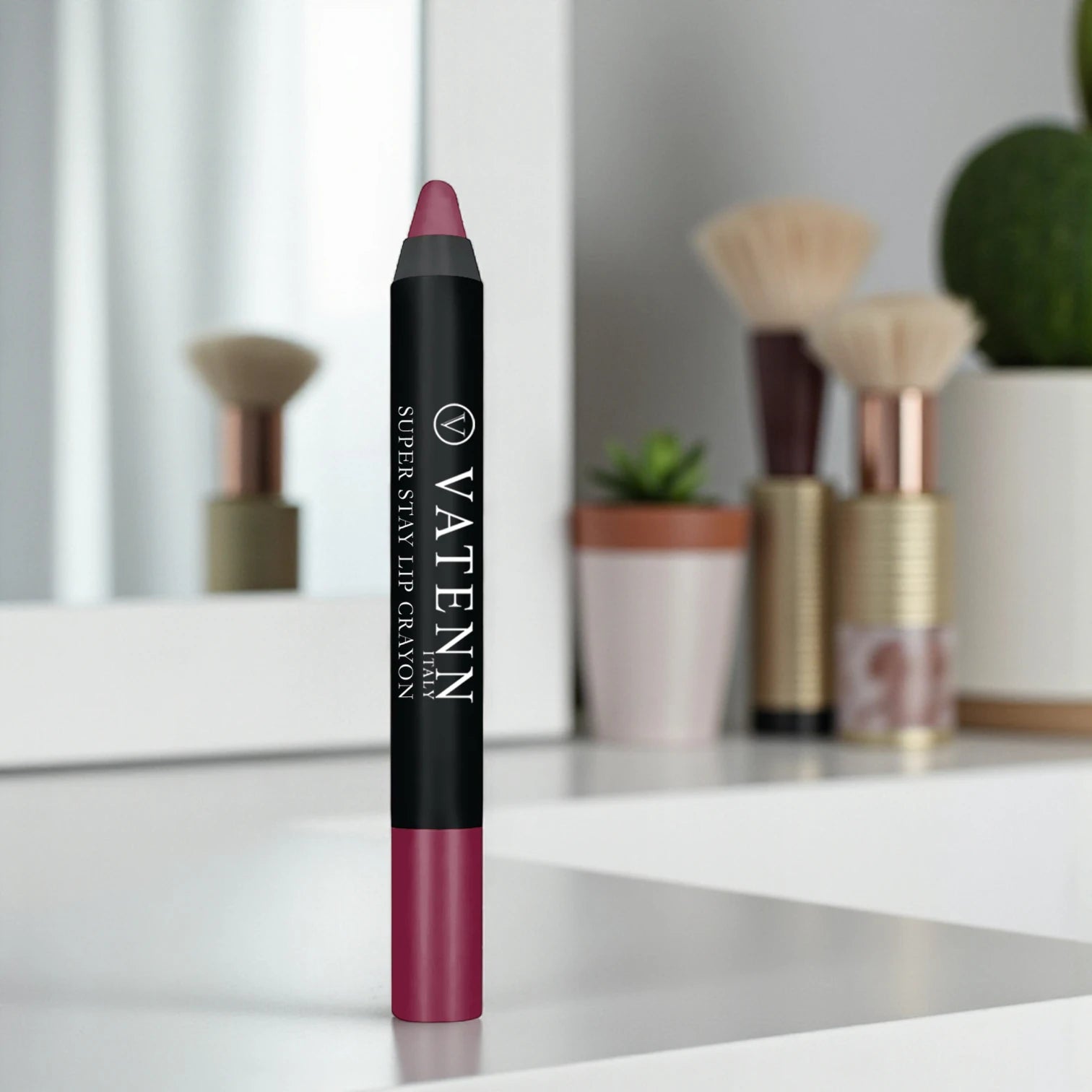 Vatenn Italy Super Stay Lip Crayon 434 GEORGIA – Long-Lasting 18Hr Matte Lipstick, Non-Drying, Waterproof & Smudge-Proof, Vitamin E Enriched, 2.8g - Damoo