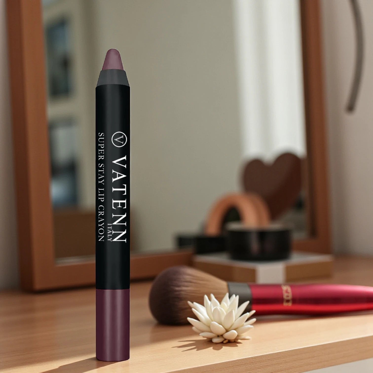 Vatenn Italy Super Stay Lip Crayon 435 OHIO – 18Hr Long-Lasting Matte Lipstick, Waterproof, Non-Drying, Precision Lip Color with Honey Nectar (2.8g) - Damoo